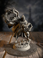 Aaron Drafthold, The Wandering Mage, in time-warped arcane robes mid-cast, front view on a sanctum base.