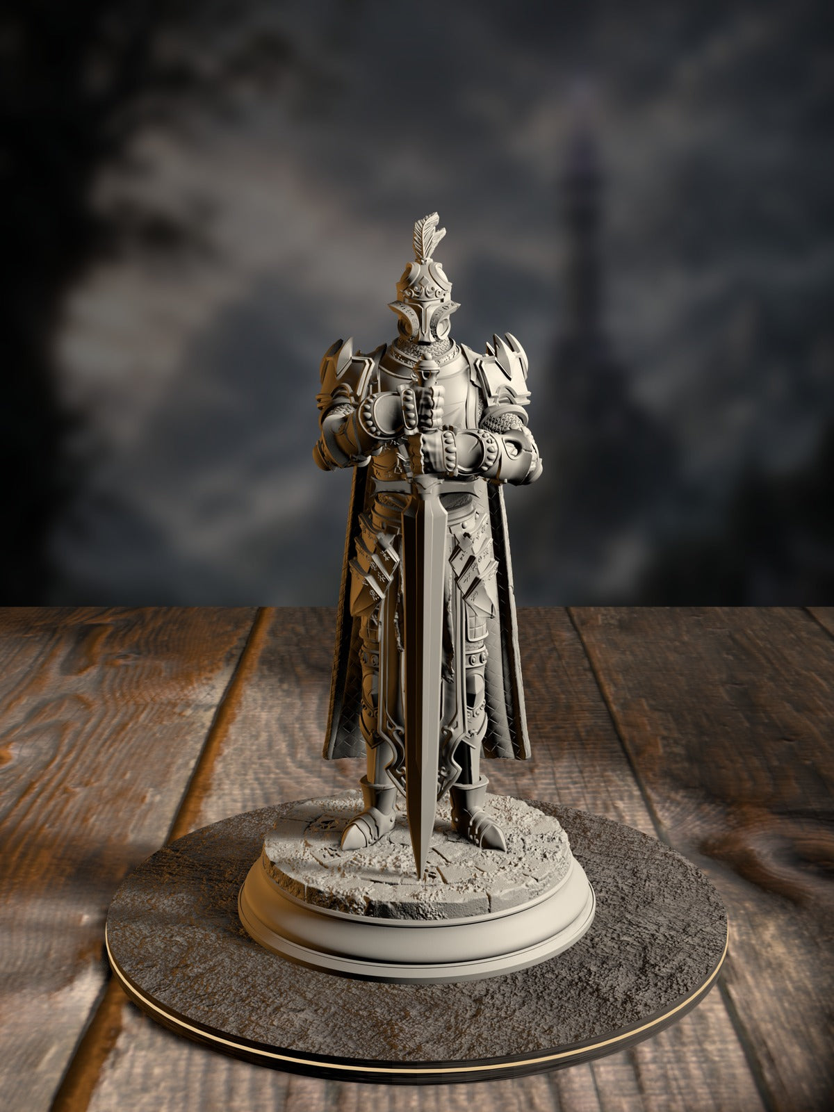 Arcane Armour of the Bastion 1, an animated suit of ancient Beremeni armor, front view with weapon and shield.