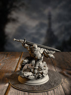 Arcane Armour of the Bastion 2, an animated suit of ancient Beremeni armor, front view with weapon and shield.