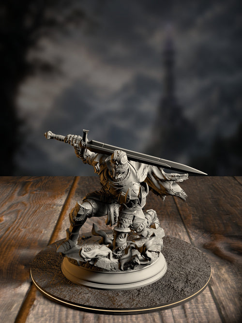 Arcane Armour of the Bastion 2, an animated suit of ancient Beremeni armor, front view with weapon and shield.
