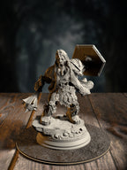 Brook, one of the Undead Dwarven Brothers, a rotted animated dwarf lackey, front view on a Grimmvale base.
