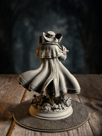 Hamelin Pansworth rear view showing ornate piper attire and flute detail.