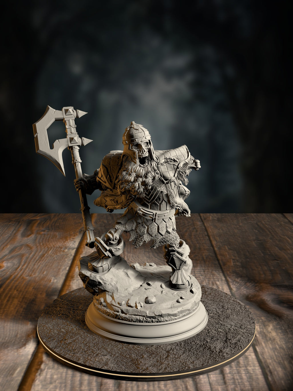 Hook, one of the Undead Dwarven Brothers, a rotted animated dwarf lackey, front view on a Grimmvale base.