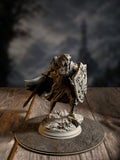 Lydia the Untarnished, Golden Griffin Sergeant, in military regalia with a dynamic combat stance, front view.