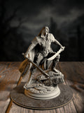 Mayor Severin Linhardt, Retired Hexhunter, dual-wielding swords in a rage-driven stance, front view.