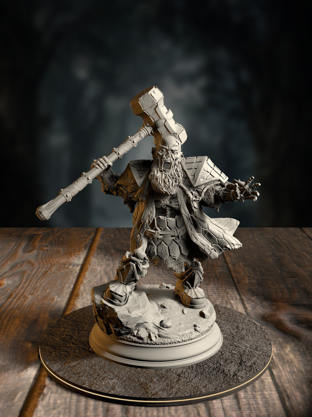 Sook, one of the Undead Dwarven Brothers, a rotted animated dwarf lackey, front view on a Grimmvale base.