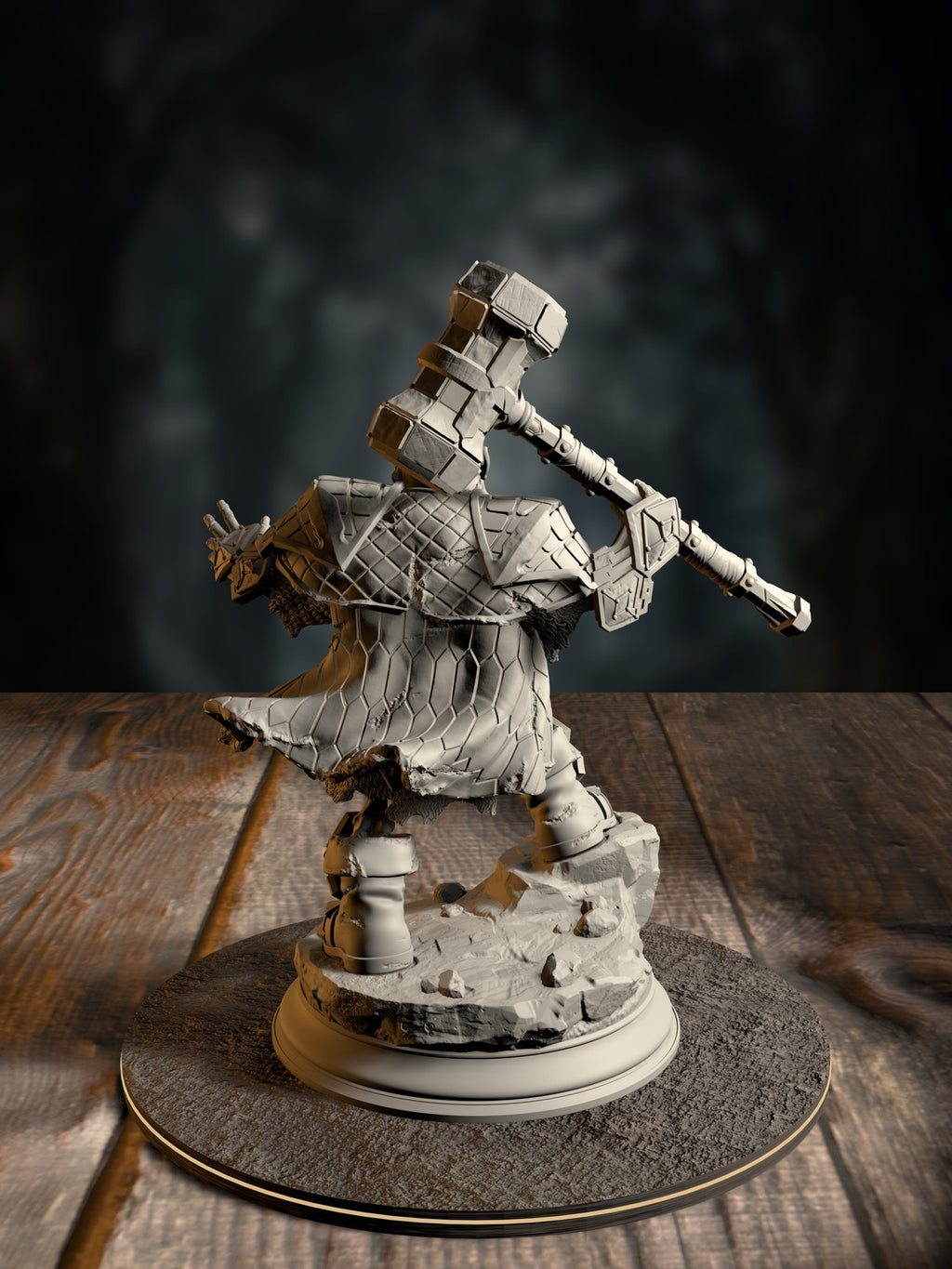 Sook rear view showing undead dwarven gear and animated posture.