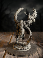 The Blight’s Chosen, Blighted Angel, a towering amalgamated horror of fused villagers, front view on a huge scenic base.