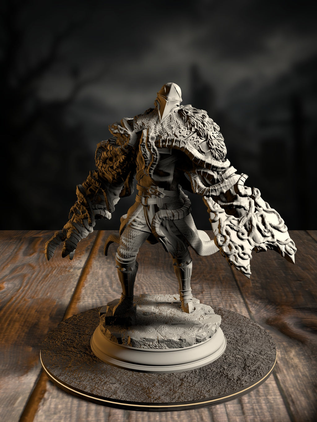 The Blight’s Warriors, Blighted Knight 2, a Dragonblight-corrupted soldier fused with flesh and armor, front view.