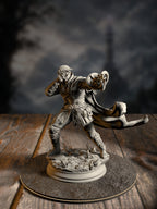 Varys Farseeker, Inquisitor Initiate, blindfolded in a meditative psionic stance, front view on a training-ground base.