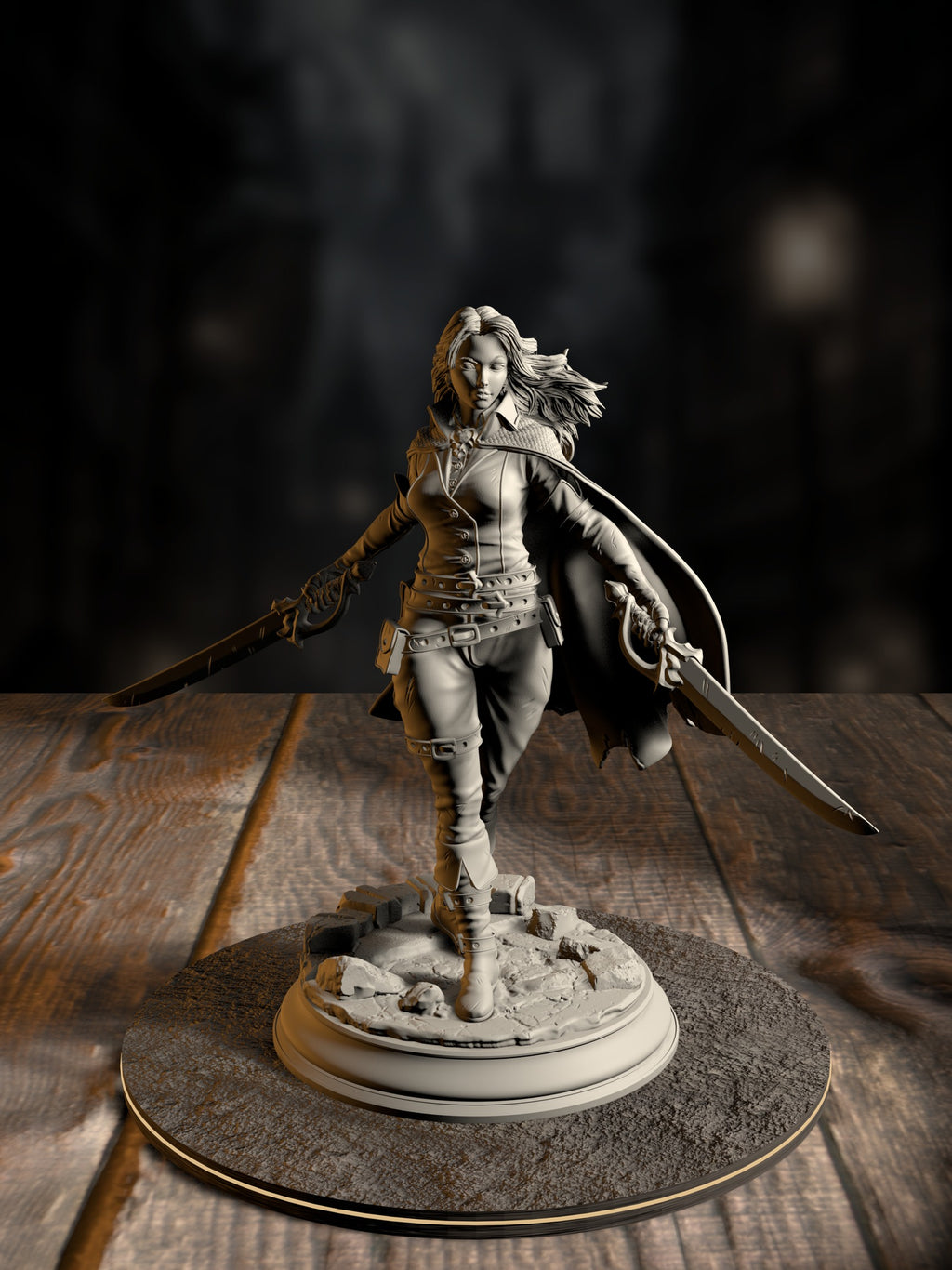 Angela “Cat-Eyes” Hardvin - Rogue Duelist miniature, front view