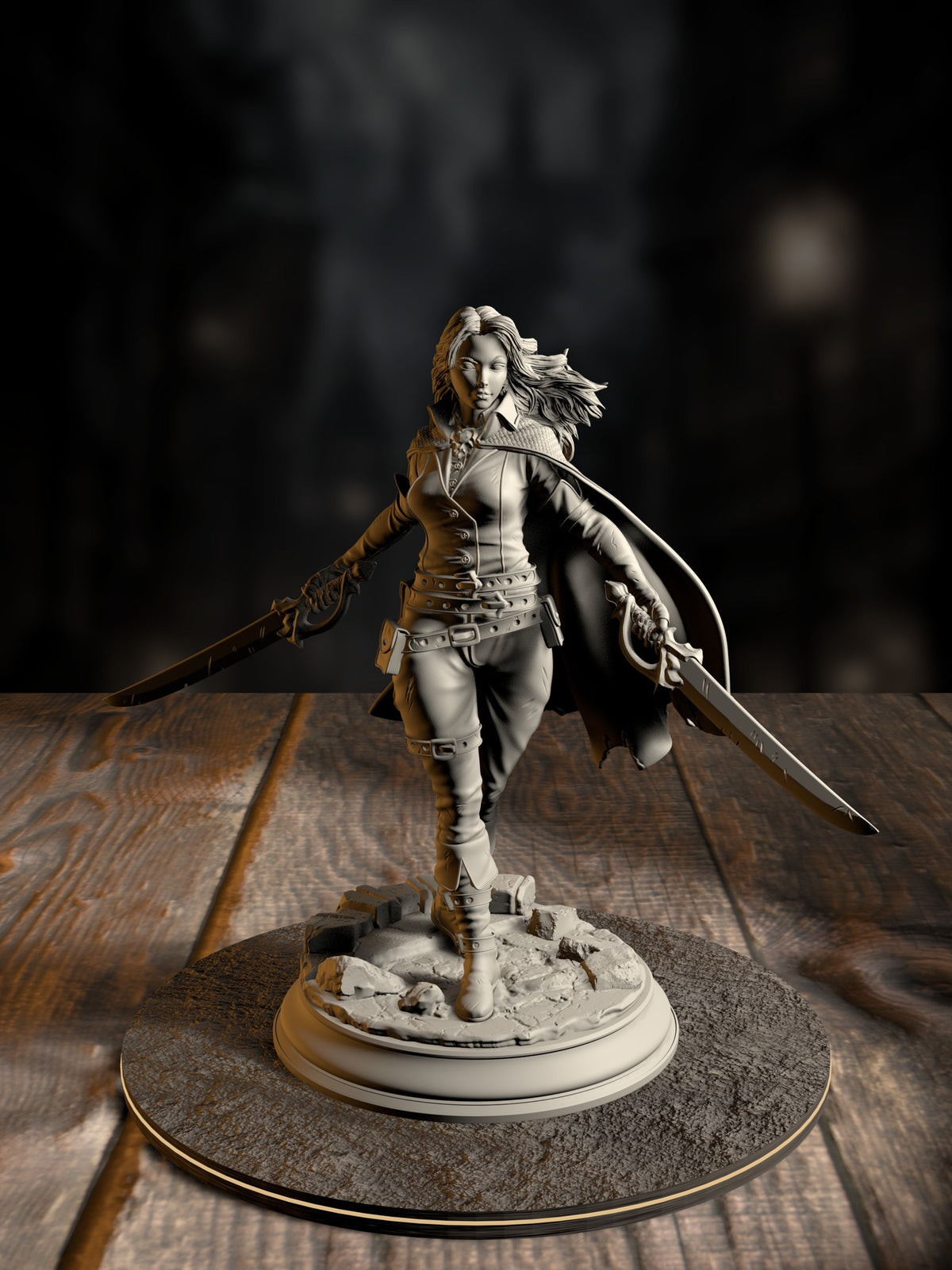 Angela “Cat-Eyes” Hardvin - Rogue Duelist miniature, front view