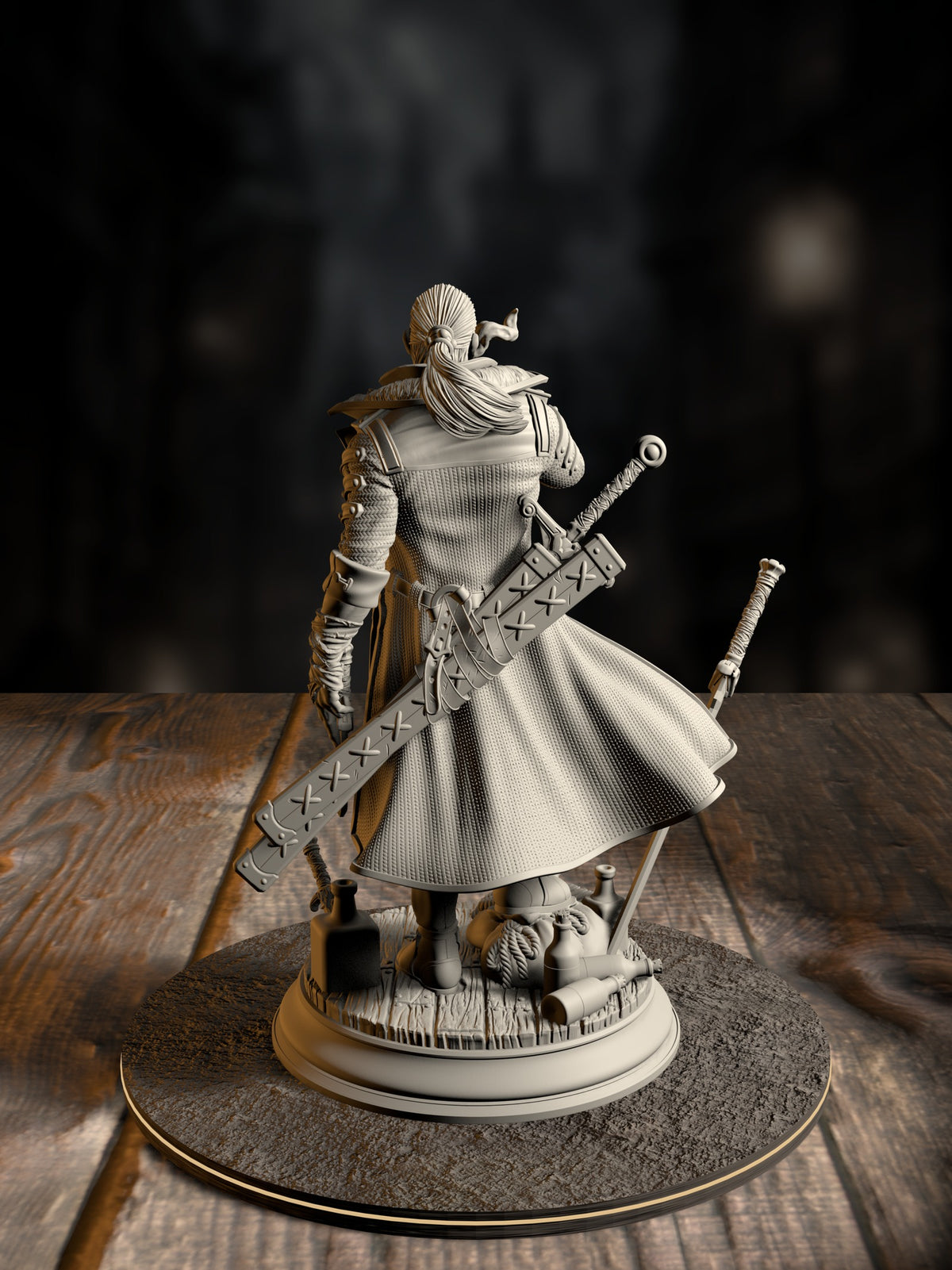 Vincent Nightingale - Boss of the Underkeepers miniature, rear view