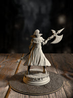 Vika “Doll Lips” - Half-Orc Interrogator miniature, rear view