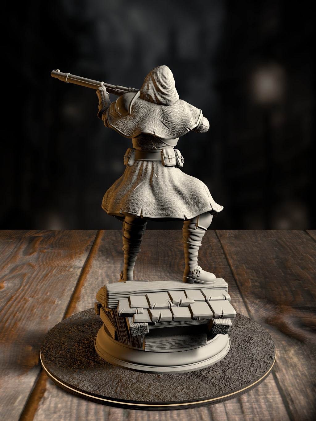 Richard “Sharpey” Pointer - Sharpshooter Rogue miniature, rear view