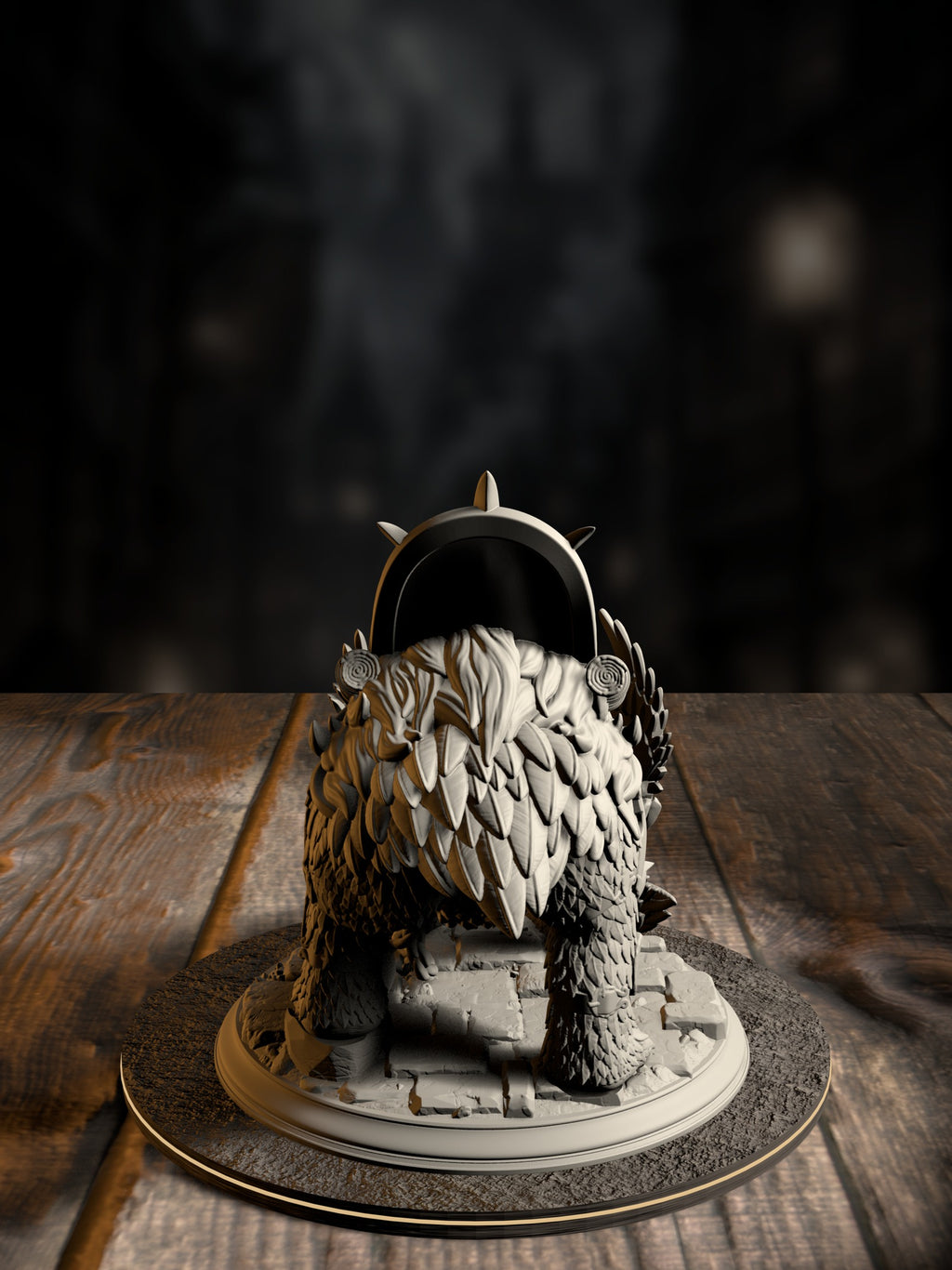 Old Betty - War Owlbear miniature, rear view