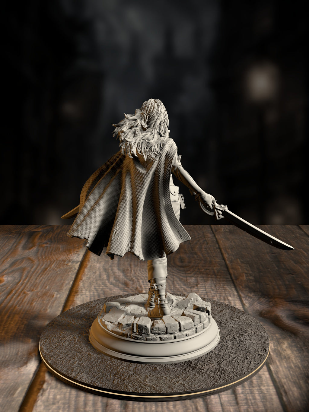 Angela “Cat-Eyes” Hardvin - Rogue Duelist miniature, rear view