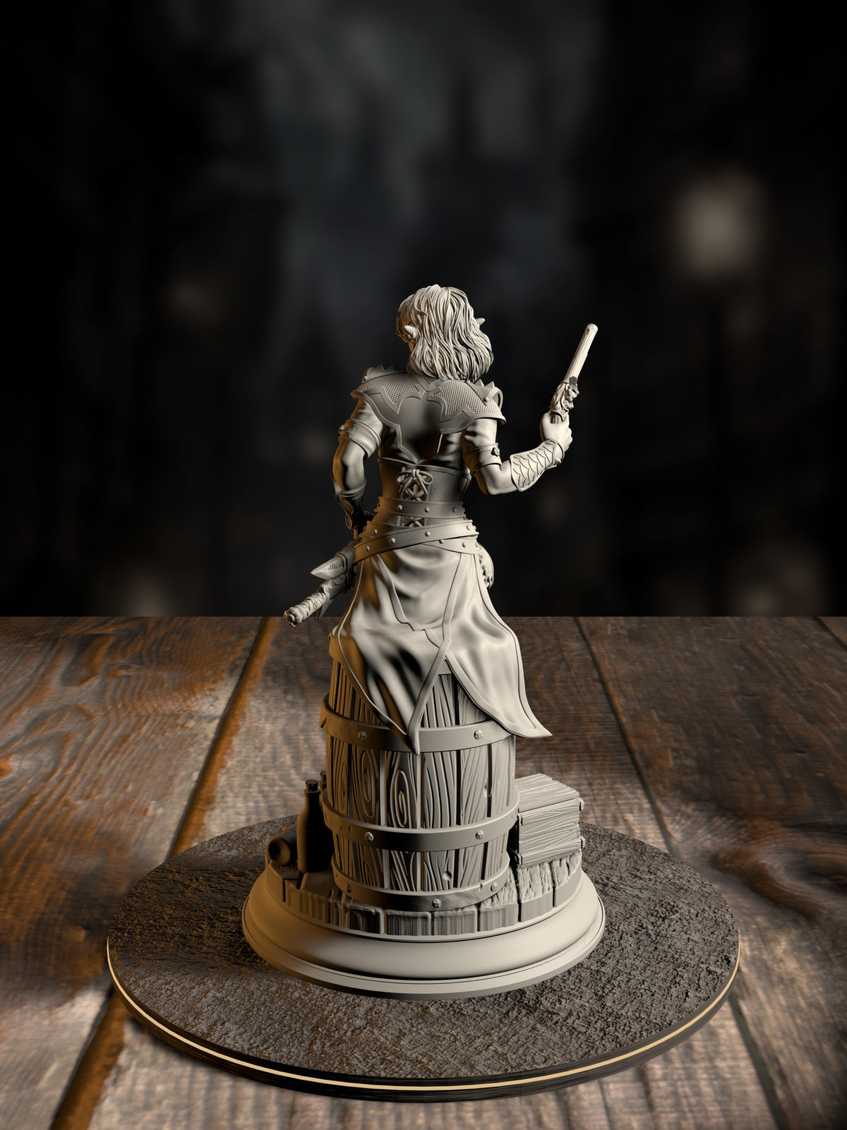 Priscilia “Stix” of Sillhide - Artificed Rogue miniature, rear view