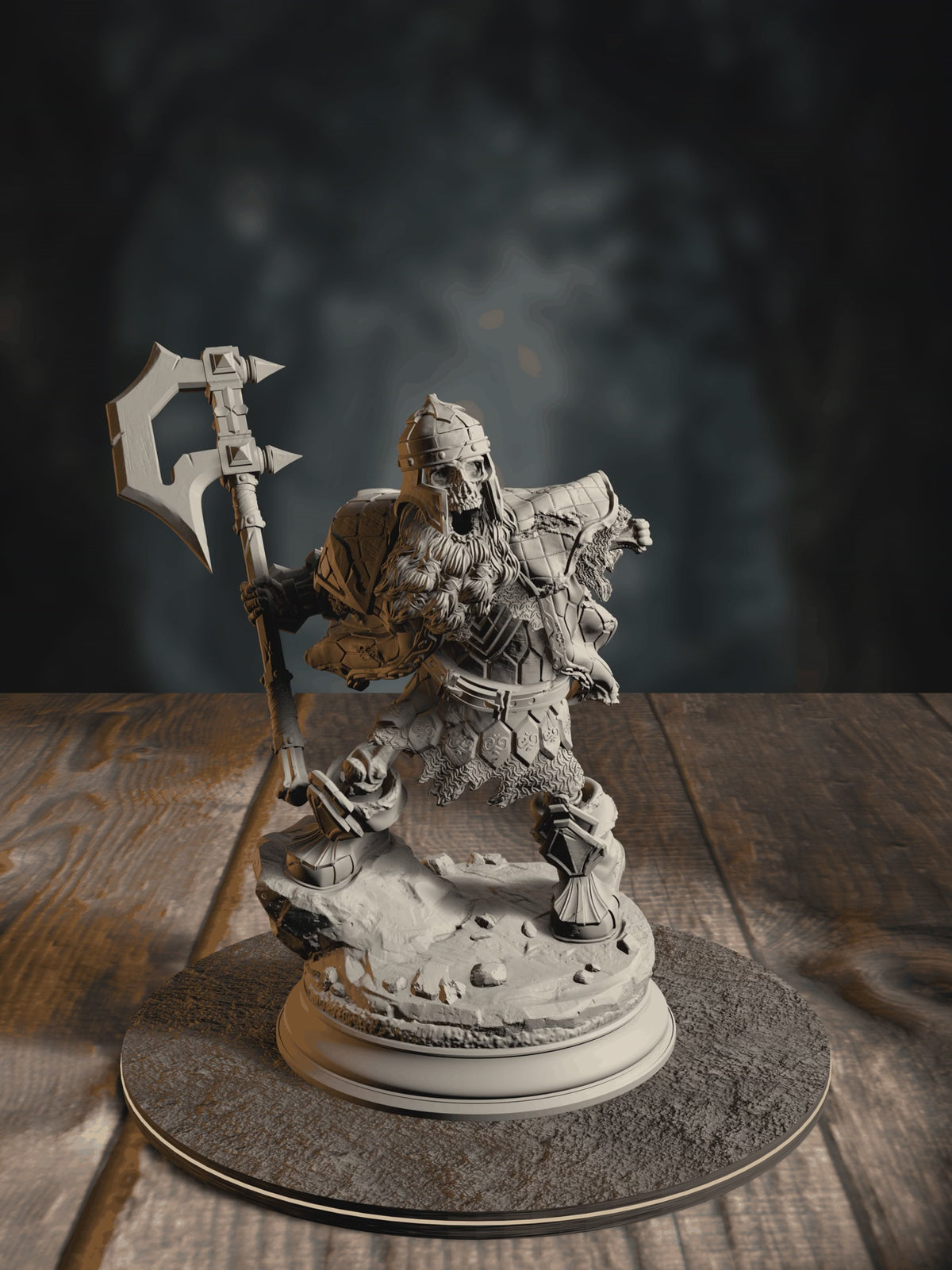 360-degree turntable of Hook, Undead Dwarven Brothers, showcasing full sculpt detail from every angle.