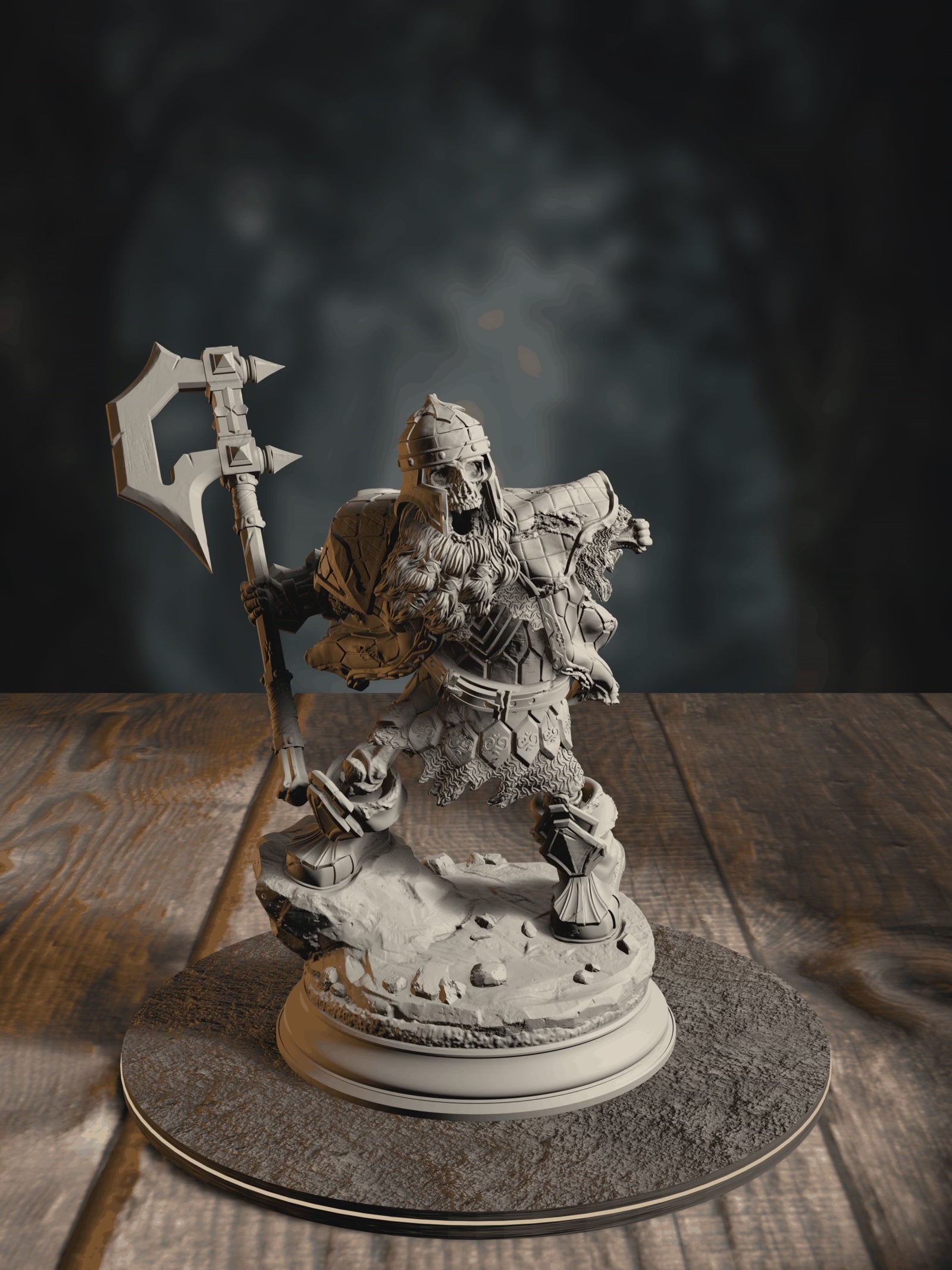 360-degree turntable of Hook, Undead Dwarven Brothers, showcasing full sculpt detail from every angle.