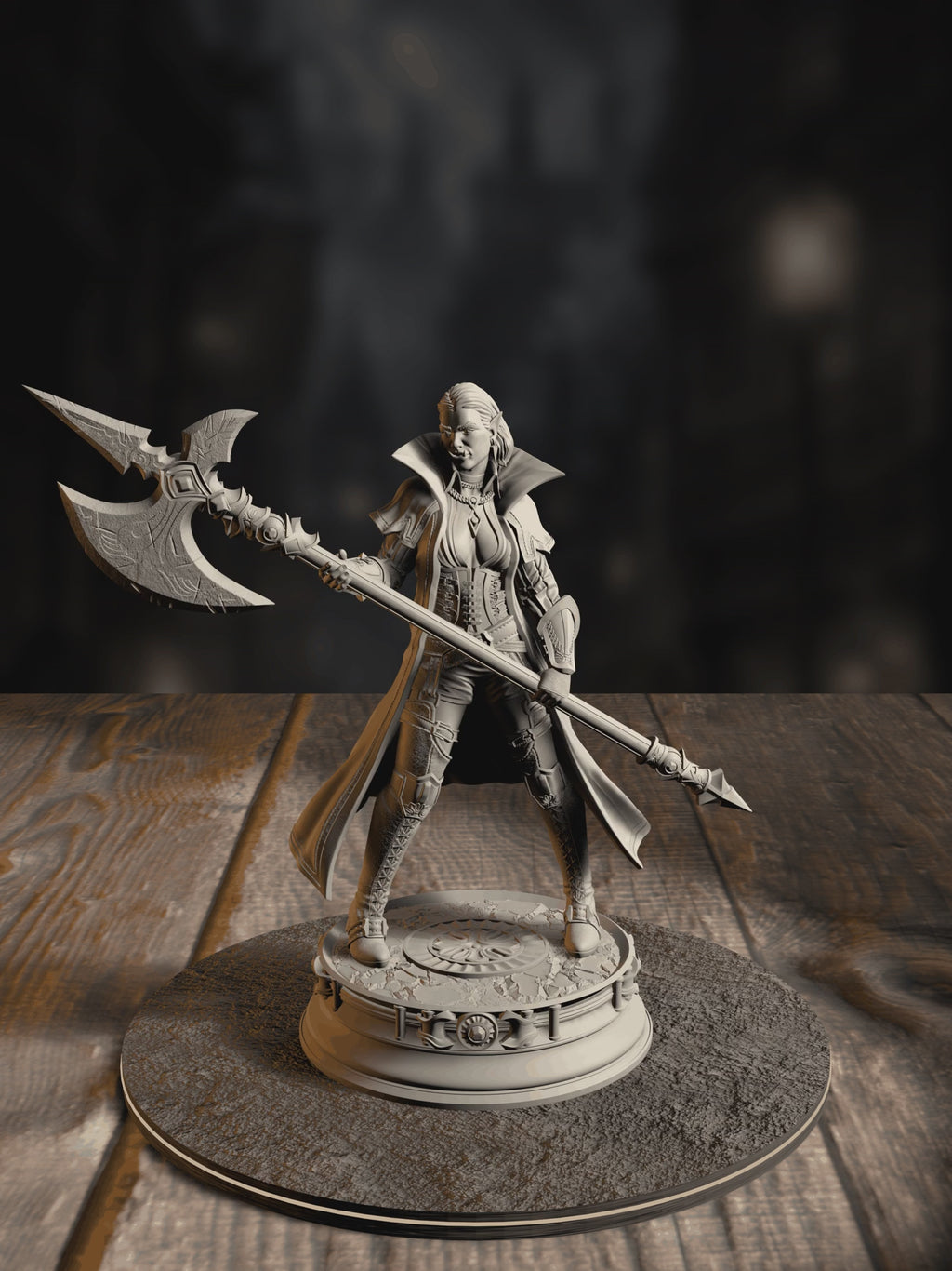 360-degree turnaround view of the Vika “Doll Lips” - Half-Orc Interrogator miniature