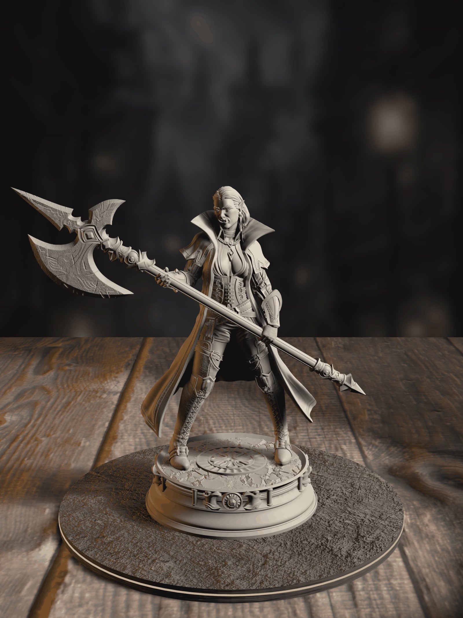 360-degree turnaround view of the Vika “Doll Lips” - Half-Orc Interrogator miniature