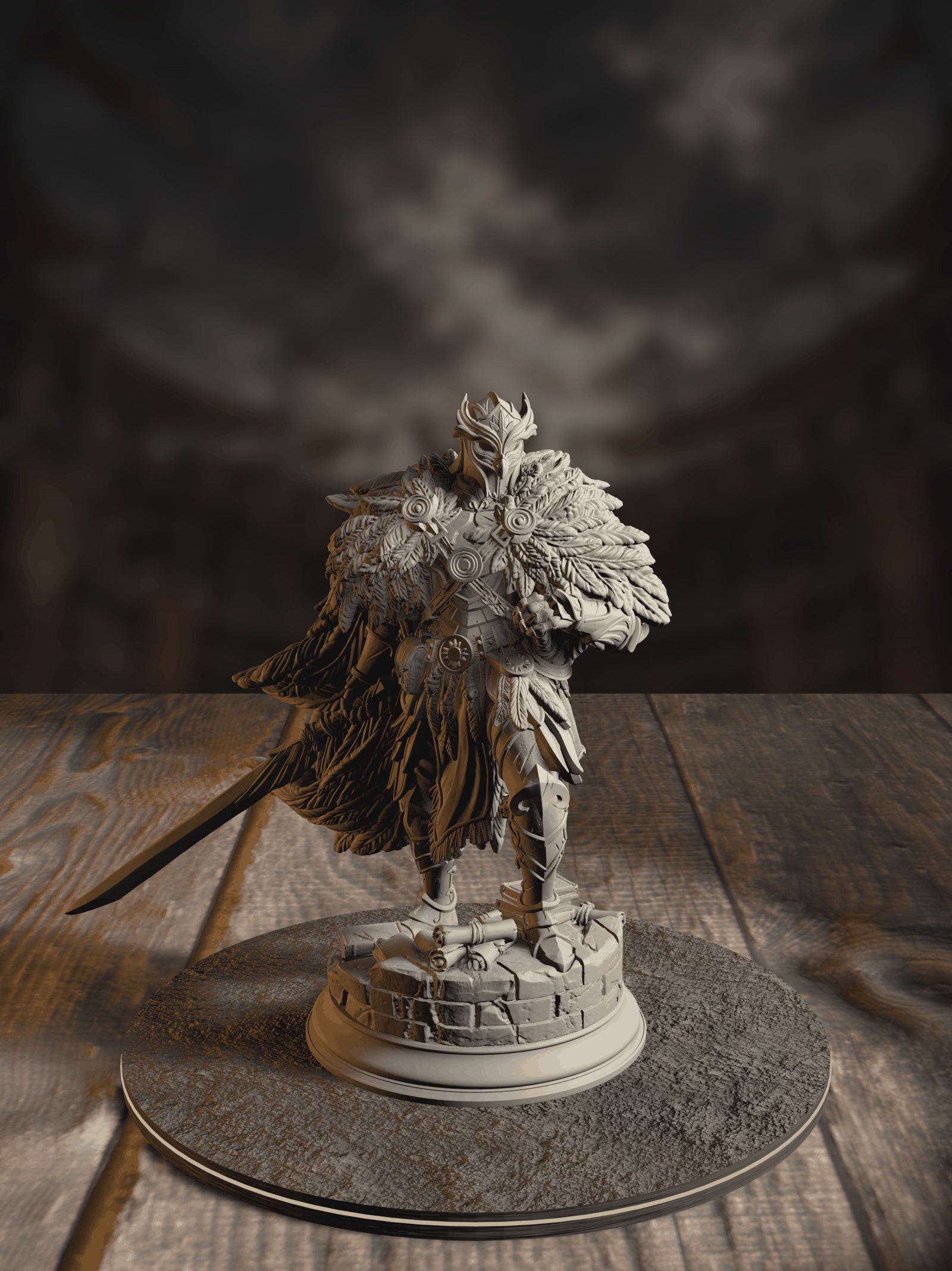 360-degree turnaround view of the Eulysses the Eversighted Knight of the Owl miniature