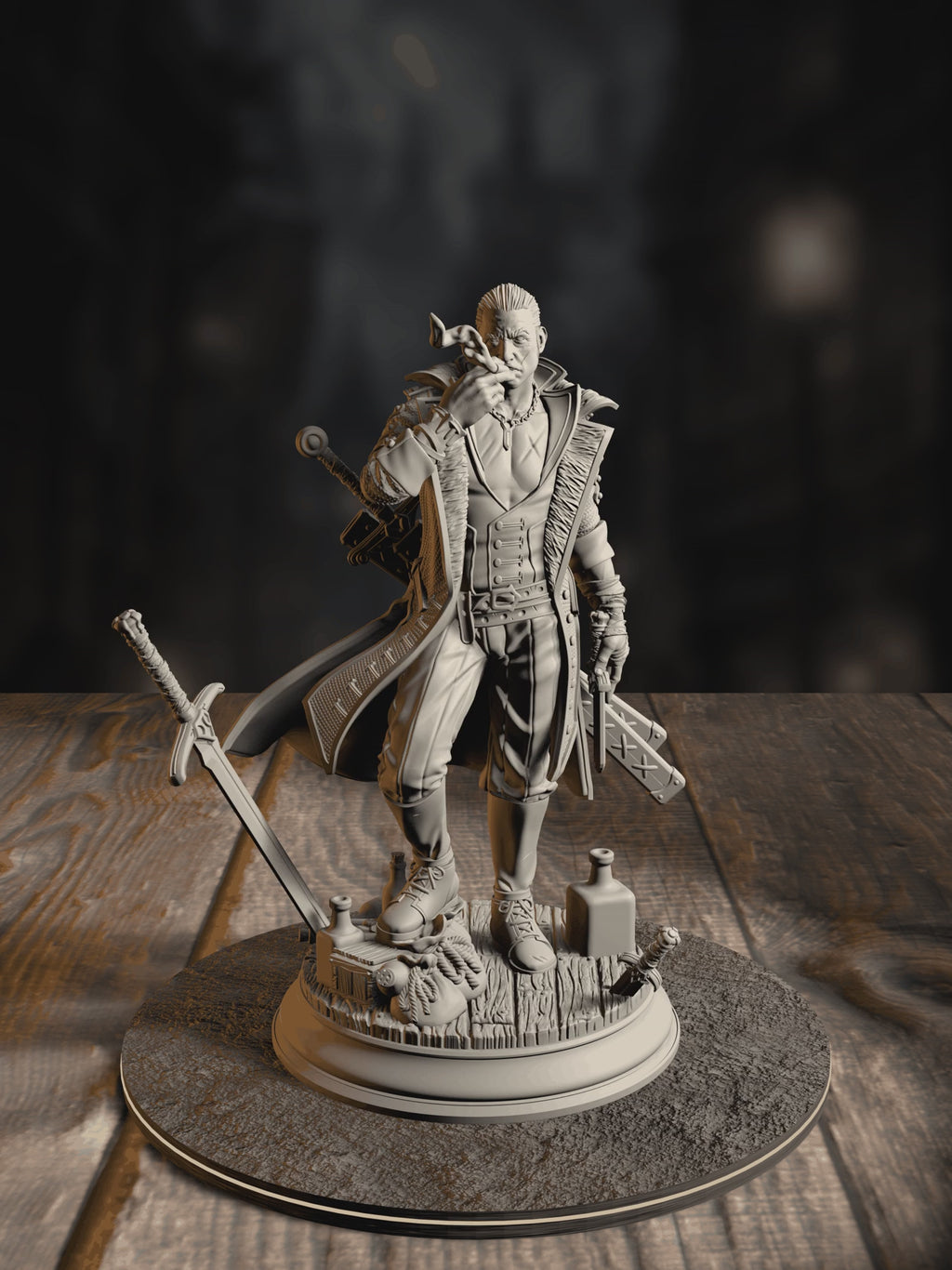 360-degree turnaround view of the Vincent Nightingale - Boss of the Underkeepers miniature