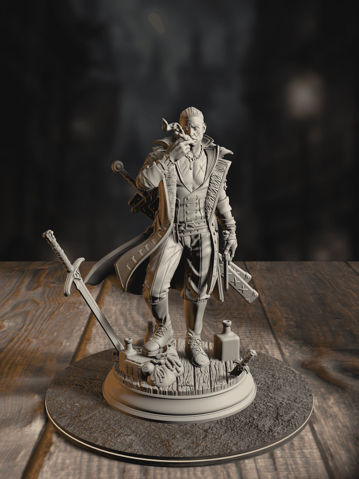 360-degree turnaround view of the Vincent Nightingale - Boss of the Underkeepers miniature