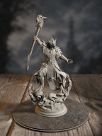 360-degree turntable of Artizak Stormscale, Chaos Dragon Sorcerer, showcasing full sculpt detail from every angle.