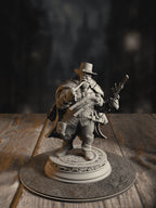 360-degree turnaround view of the Torgrik “Tall Hat” - Dwarven Gunslinging Gangster miniature