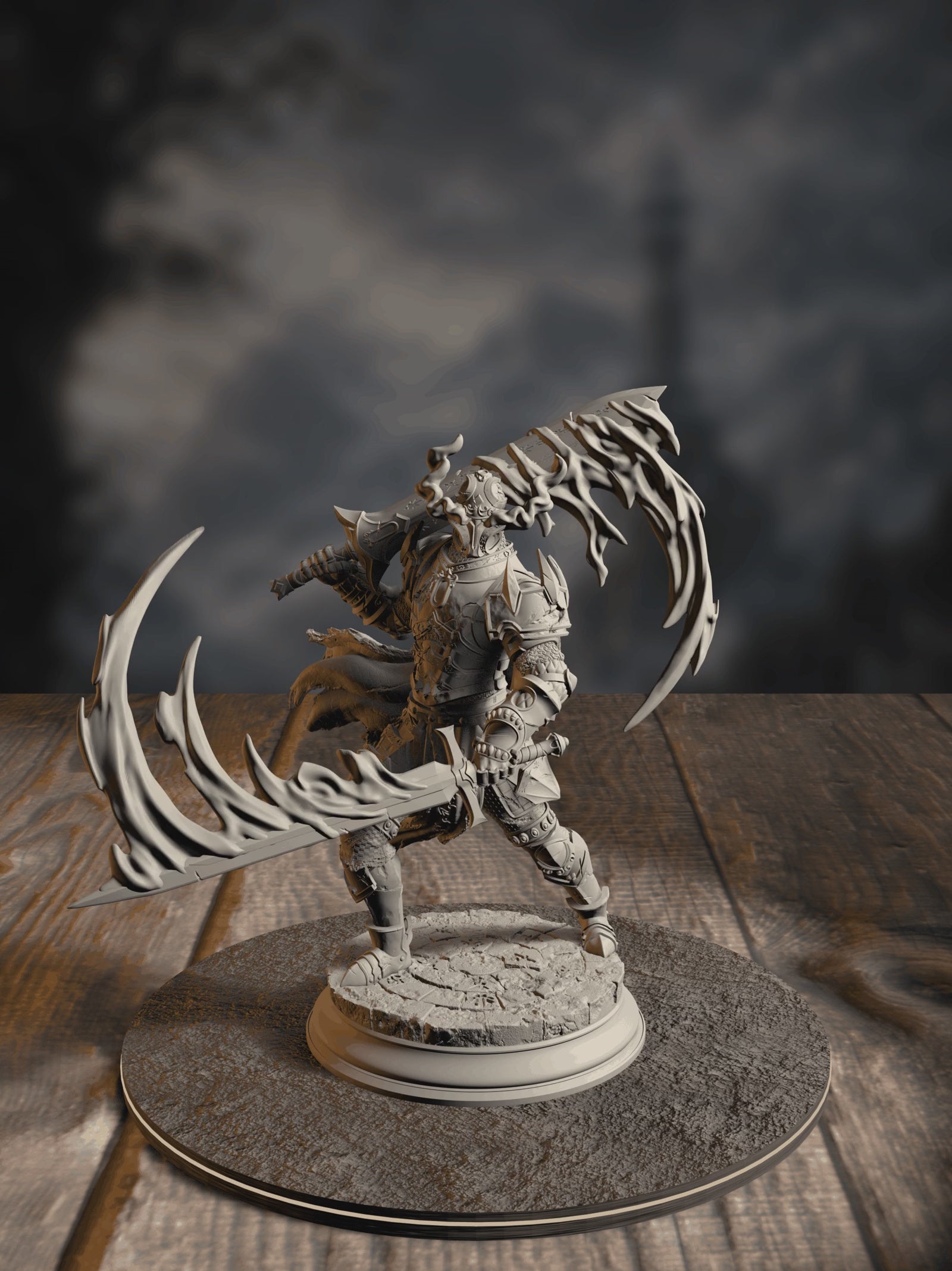 360-degree turntable of Arcane Armour of the Bastion 3, showcasing full sculpt detail from every angle.