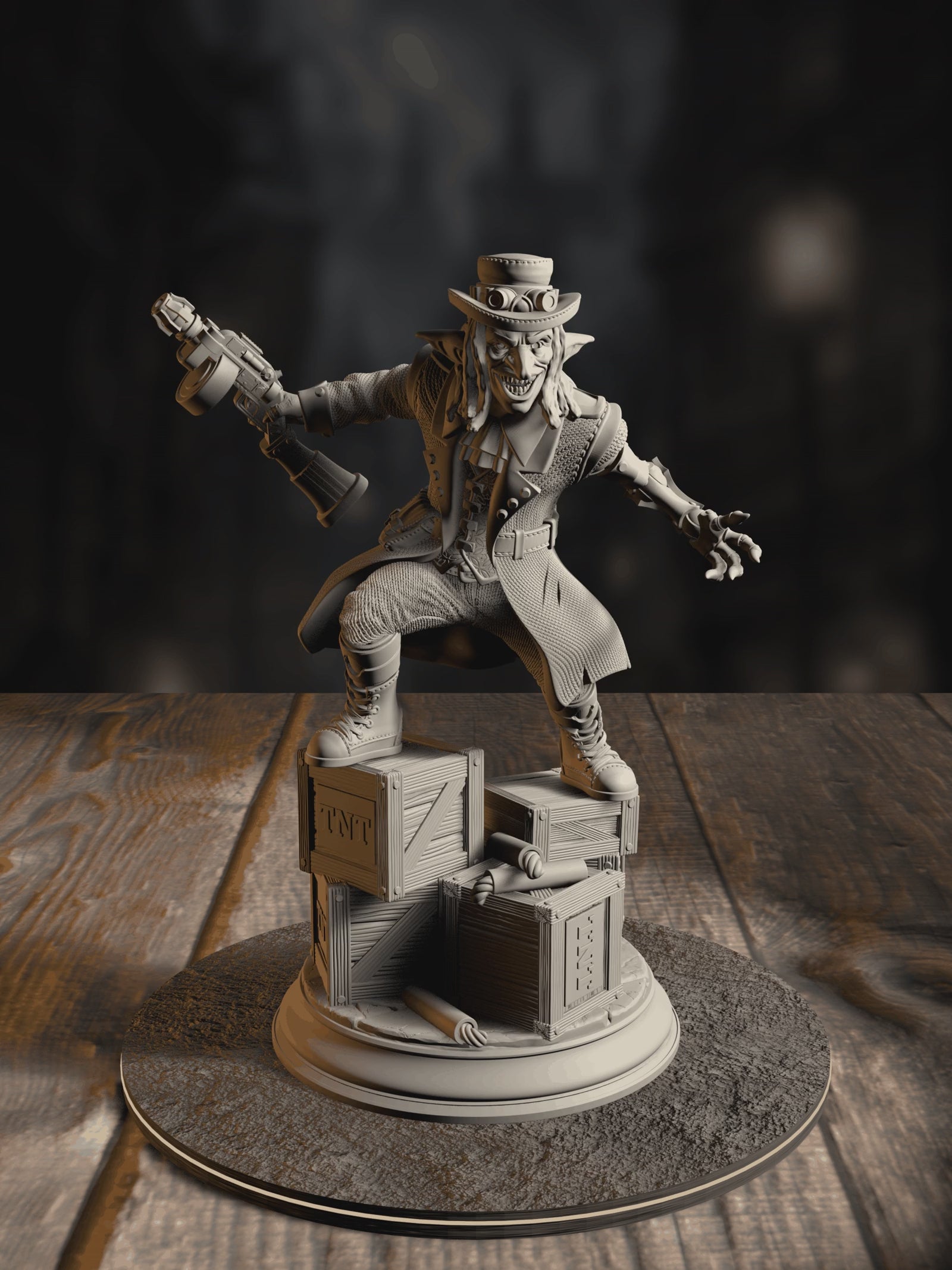 360-degree turnaround view of the Brains - Manic Goblin Gangster miniature