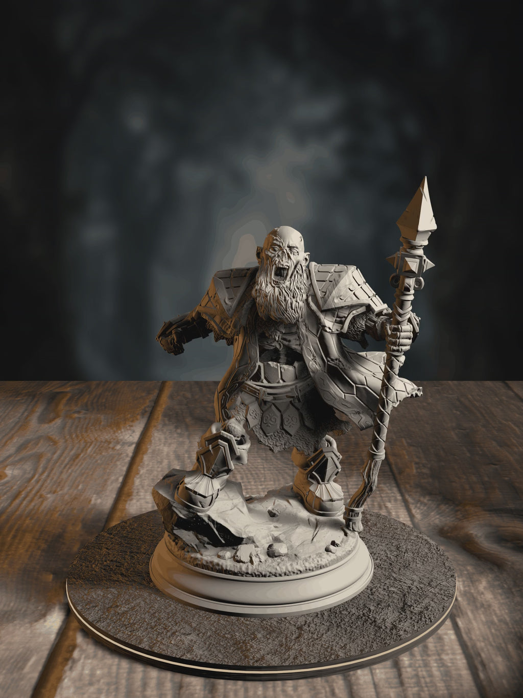 360-degree turntable of Crook, Undead Dwarven Brothers, showcasing full sculpt detail from every angle.