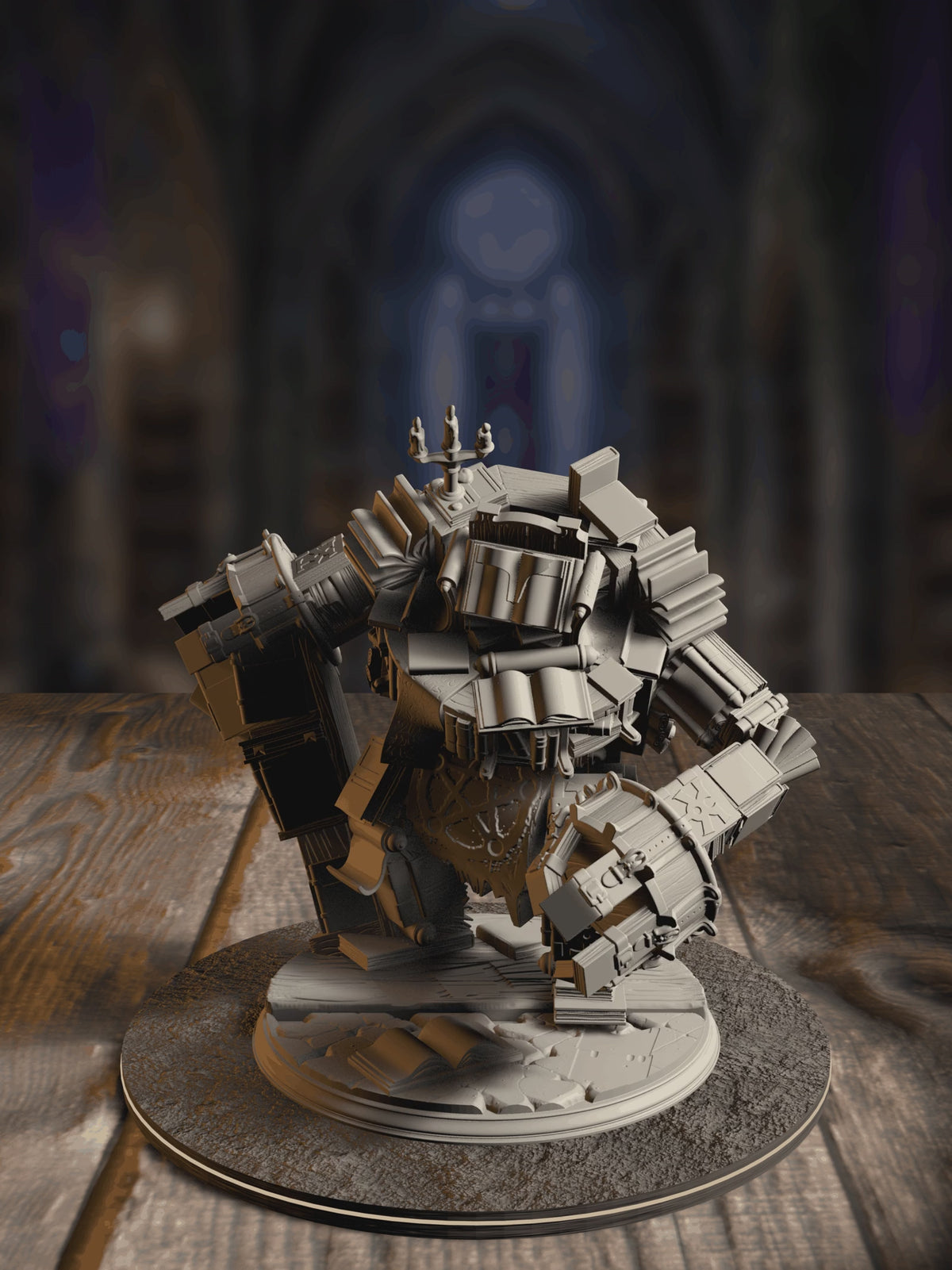 360-degree turnaround view of the The Forbidden Section - Library Golem miniature