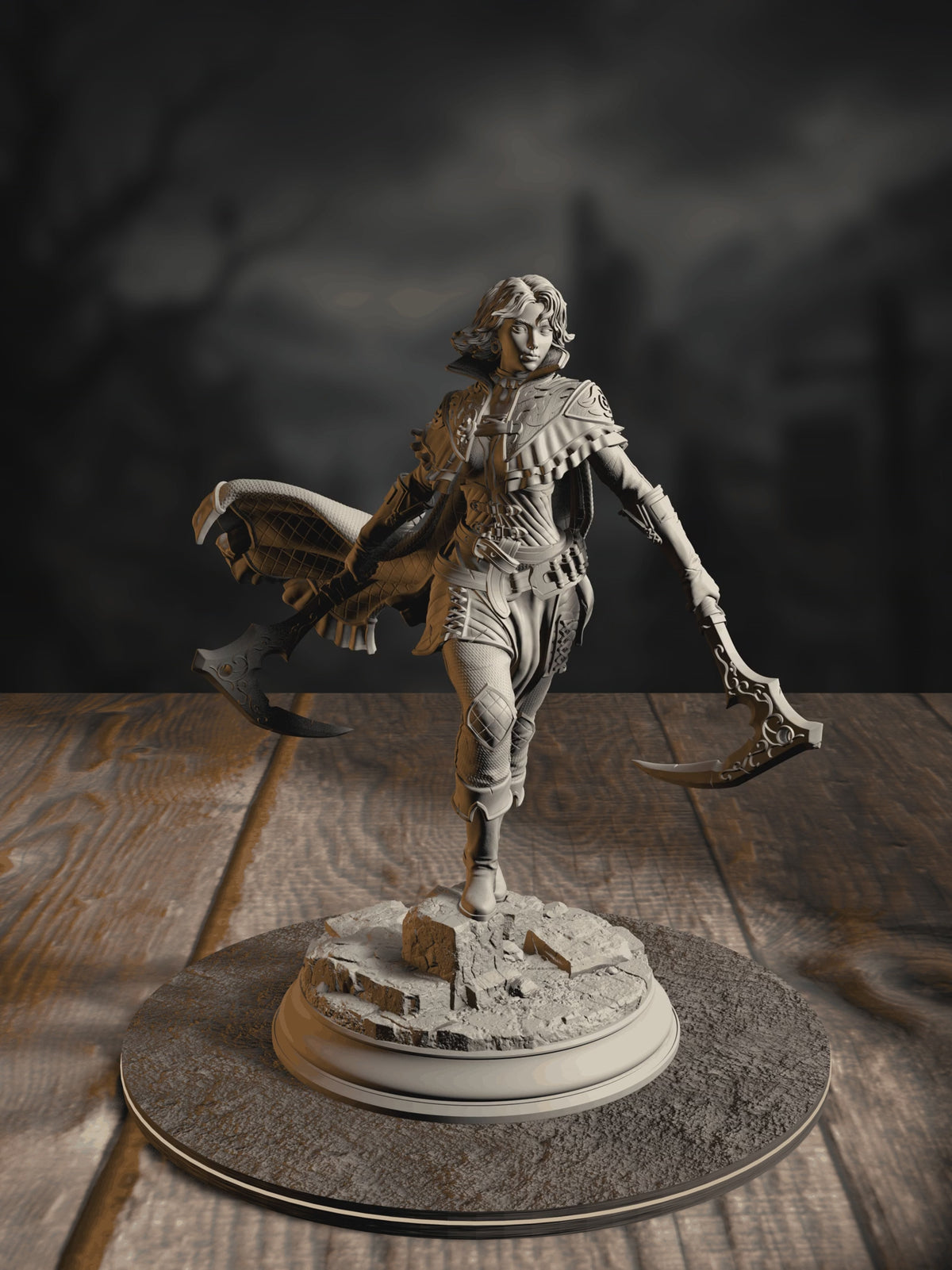 360-degree turntable of Hera, Blood Rogue, showcasing full sculpt detail from every angle.