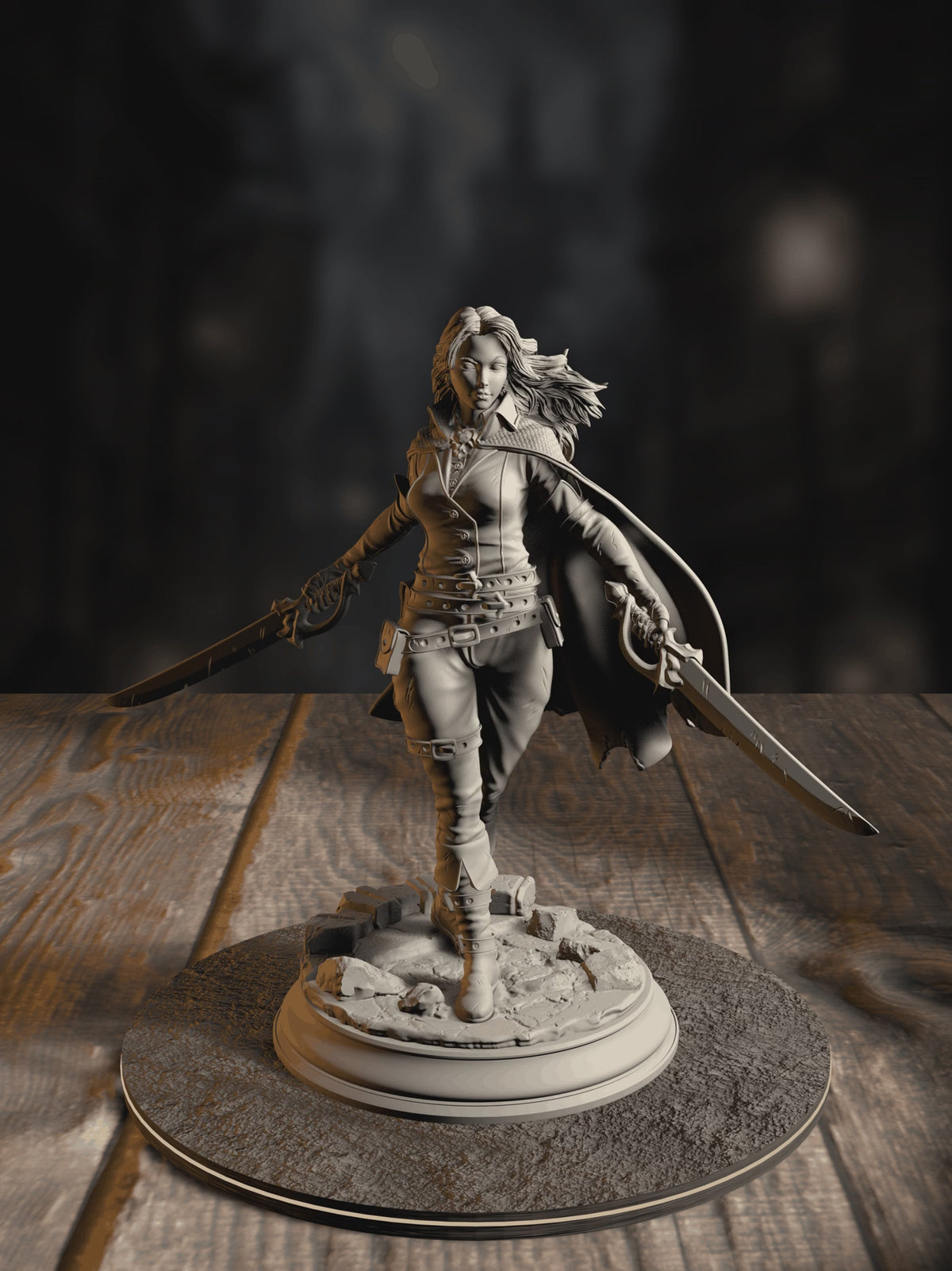 360-degree turnaround view of the Angela “Cat-Eyes” Hardvin - Rogue Duelist miniature