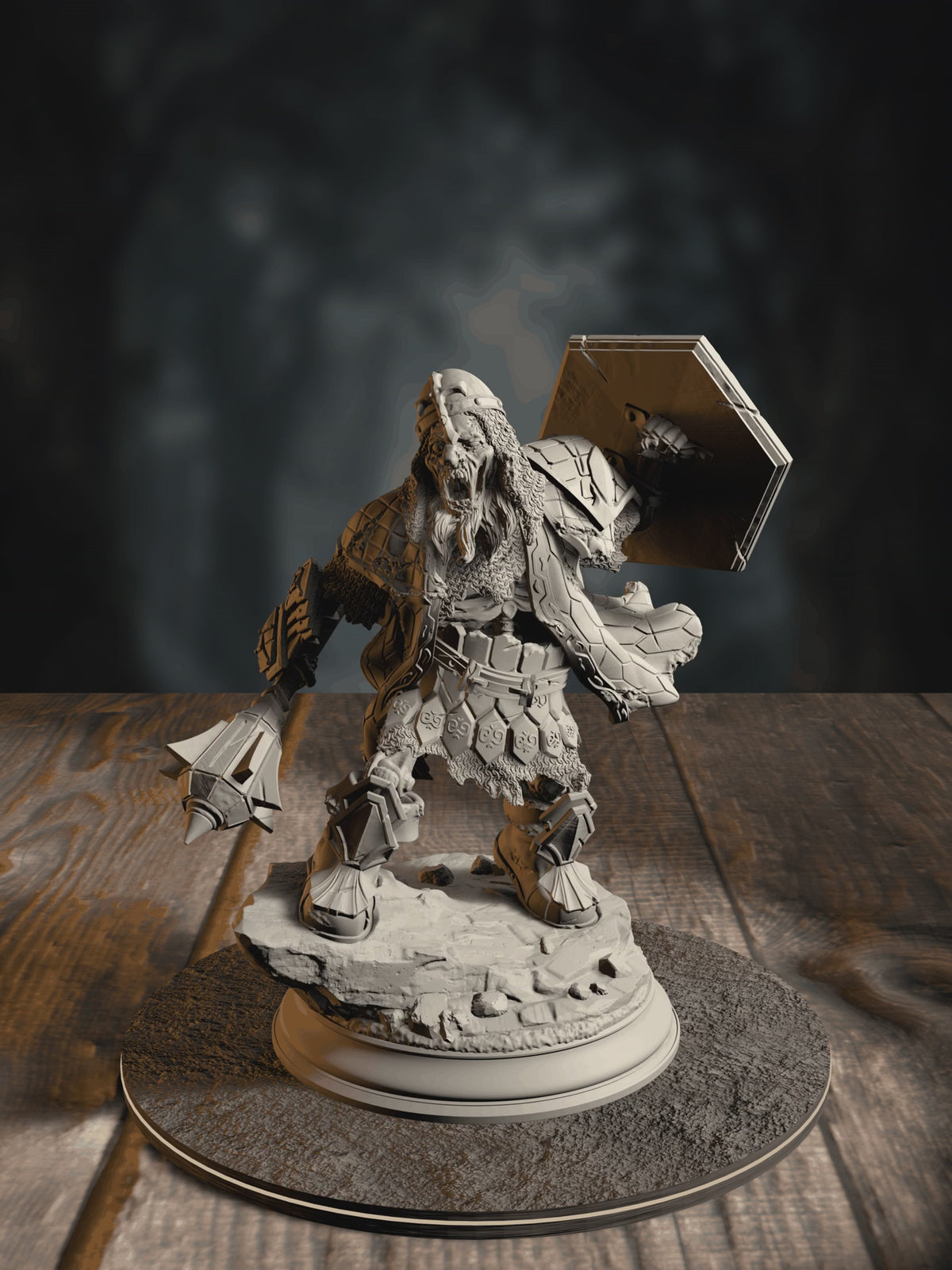 360-degree turntable of Brook, Undead Dwarven Brothers, showcasing full sculpt detail from every angle.