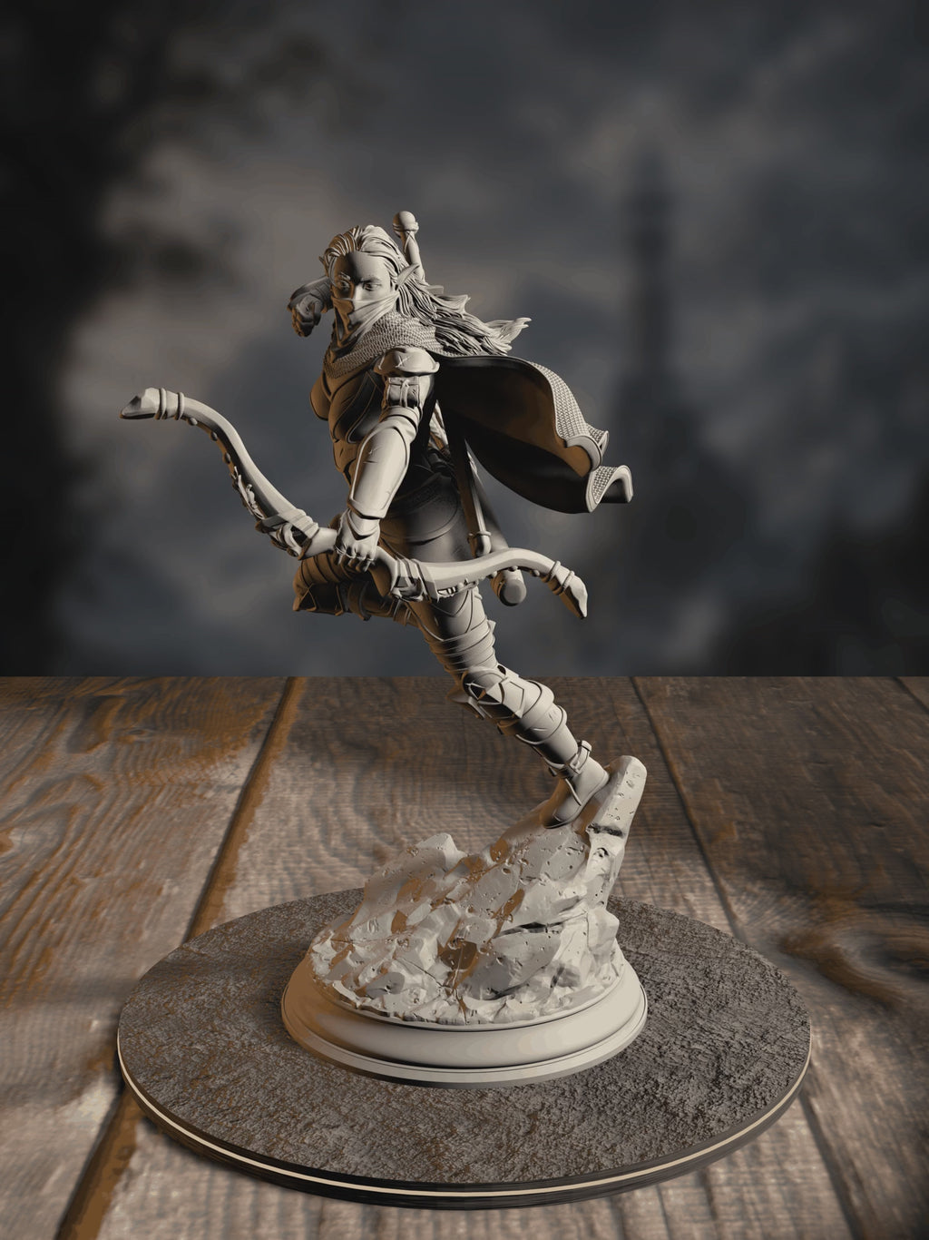 360-degree turntable of Virana, Devil Hunter, pose 3, showcasing full sculpt detail from every angle.