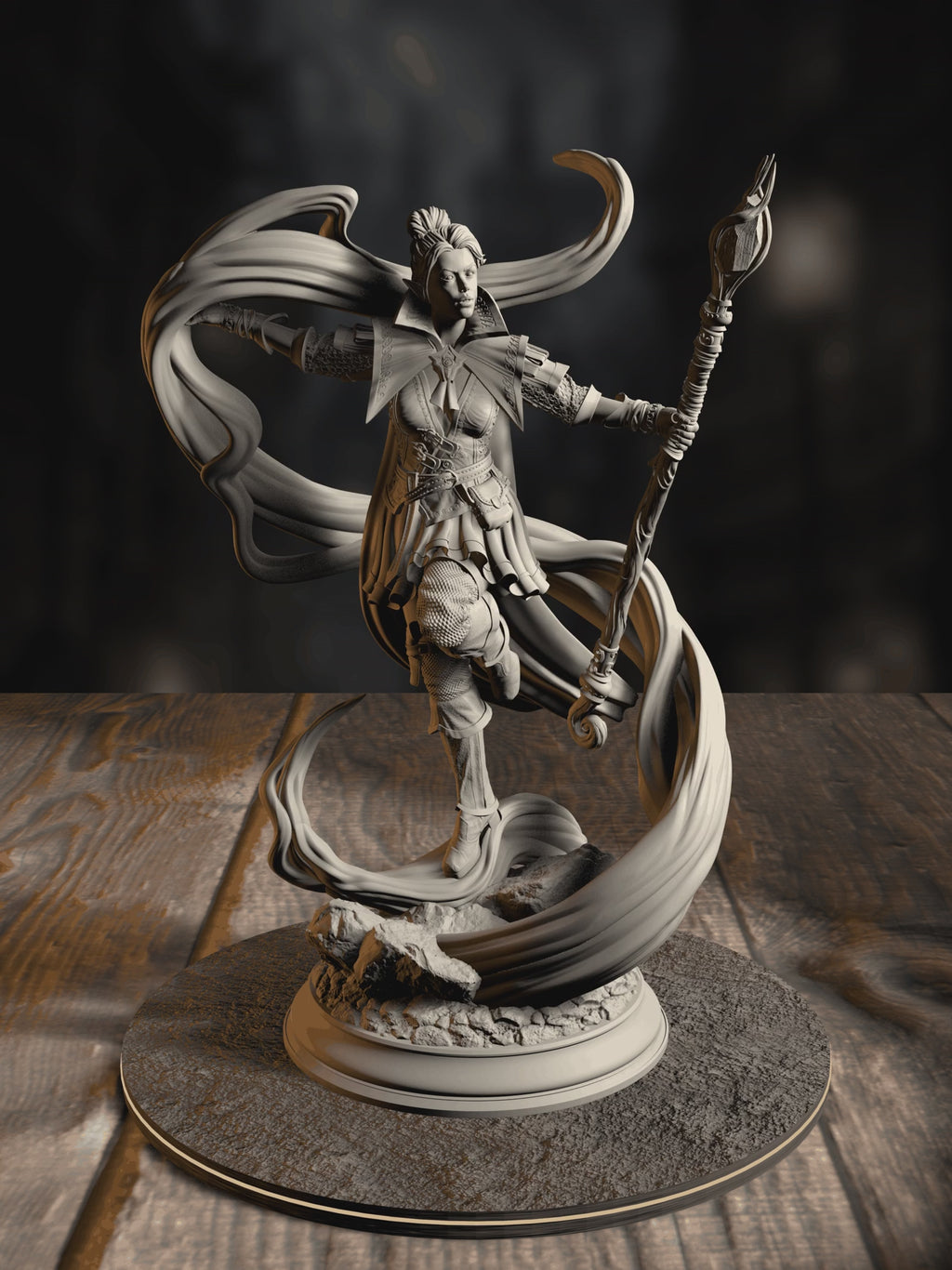 360-degree turnaround view of the Sergeant Molly Cliffburn - Half-Elf Arcane Constable miniature