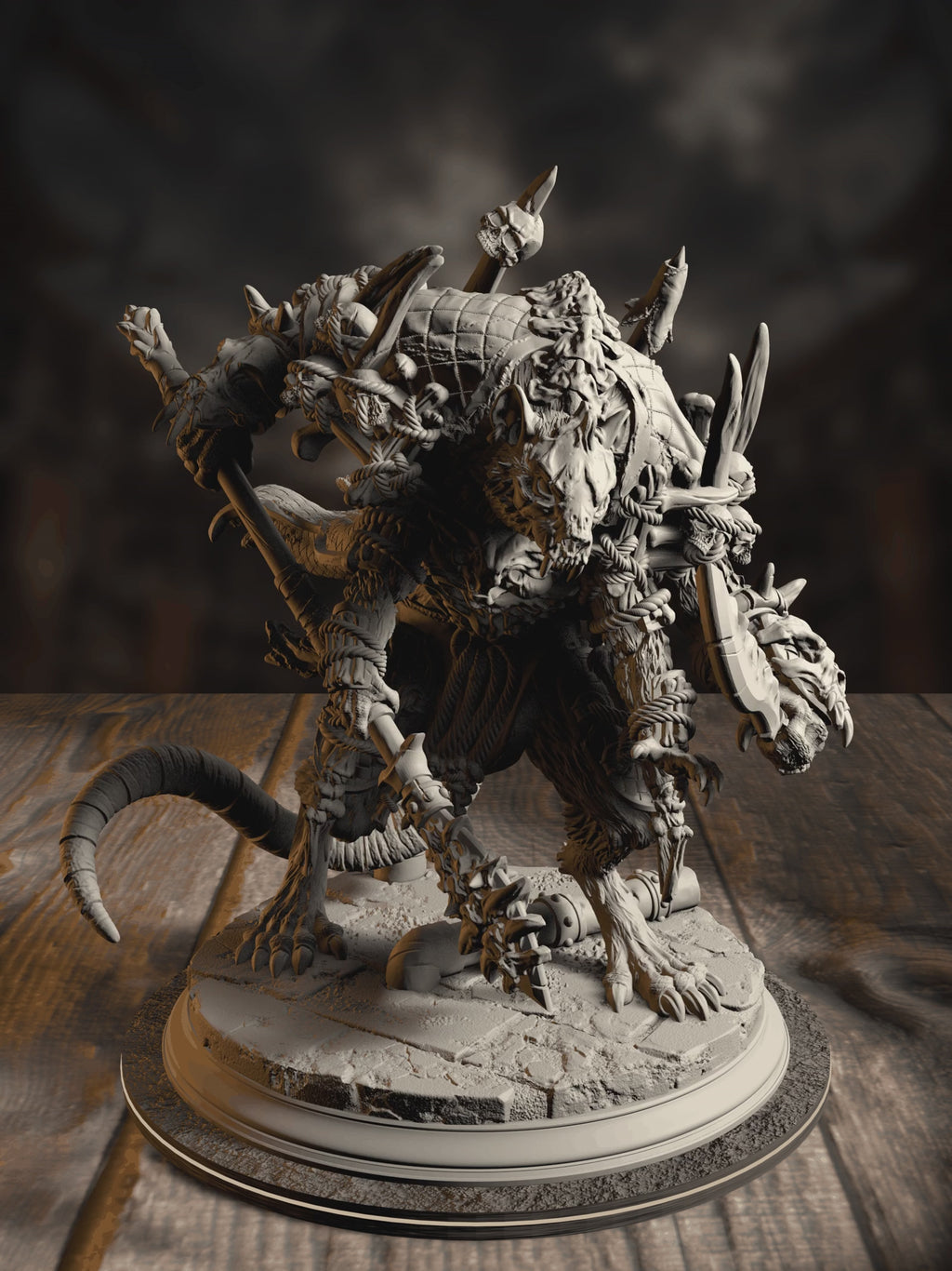 360-degree turnaround view of the Königsratte Rat King miniature