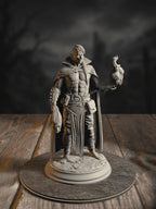 360-degree turntable of Kael the Forlorn Soul, Dark Pact Warlock, showcasing full sculpt detail from every angle.