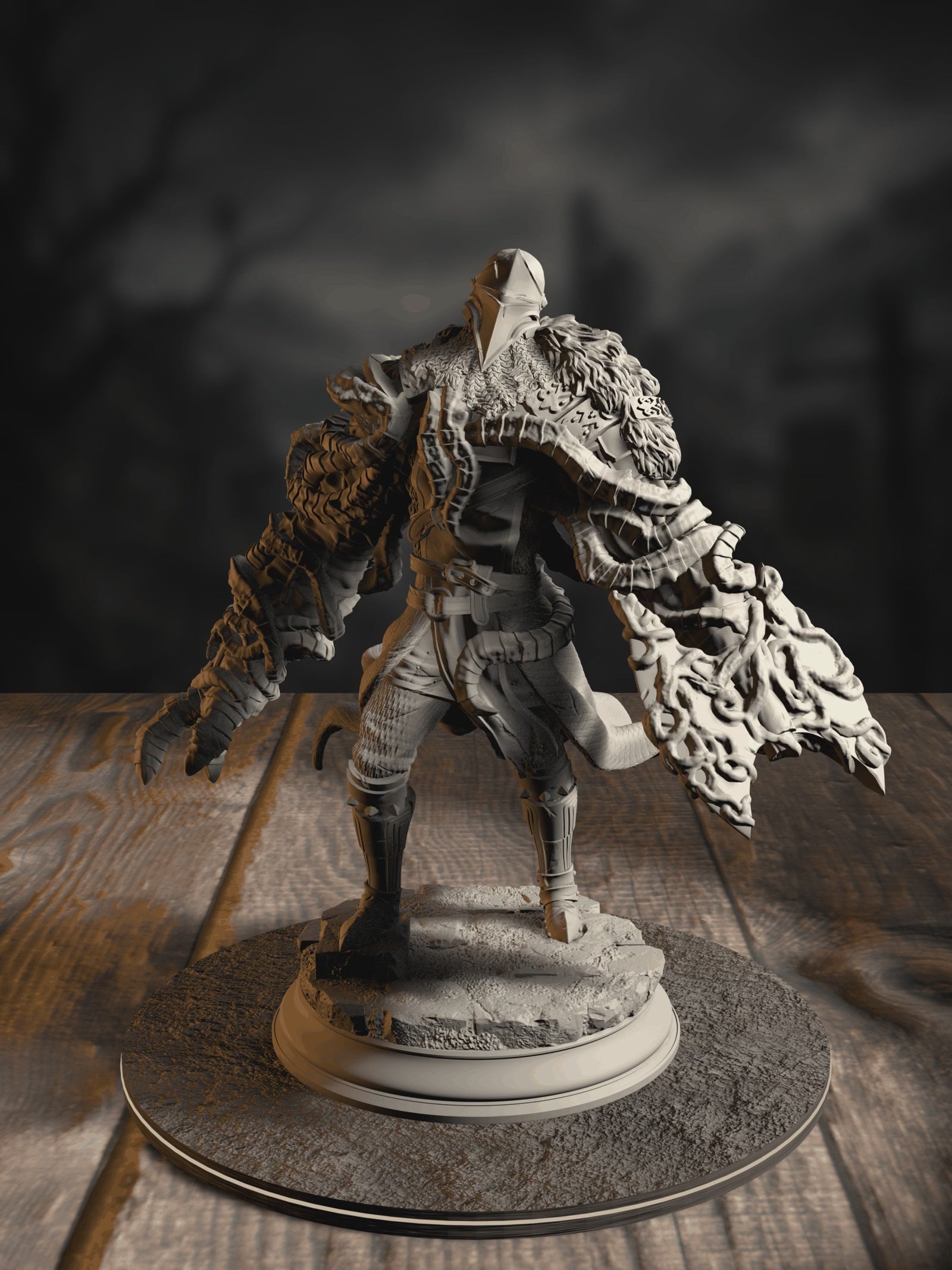 360-degree turntable of The Blight’s Warriors, Blighted Knight 2, showcasing full sculpt detail from every angle.