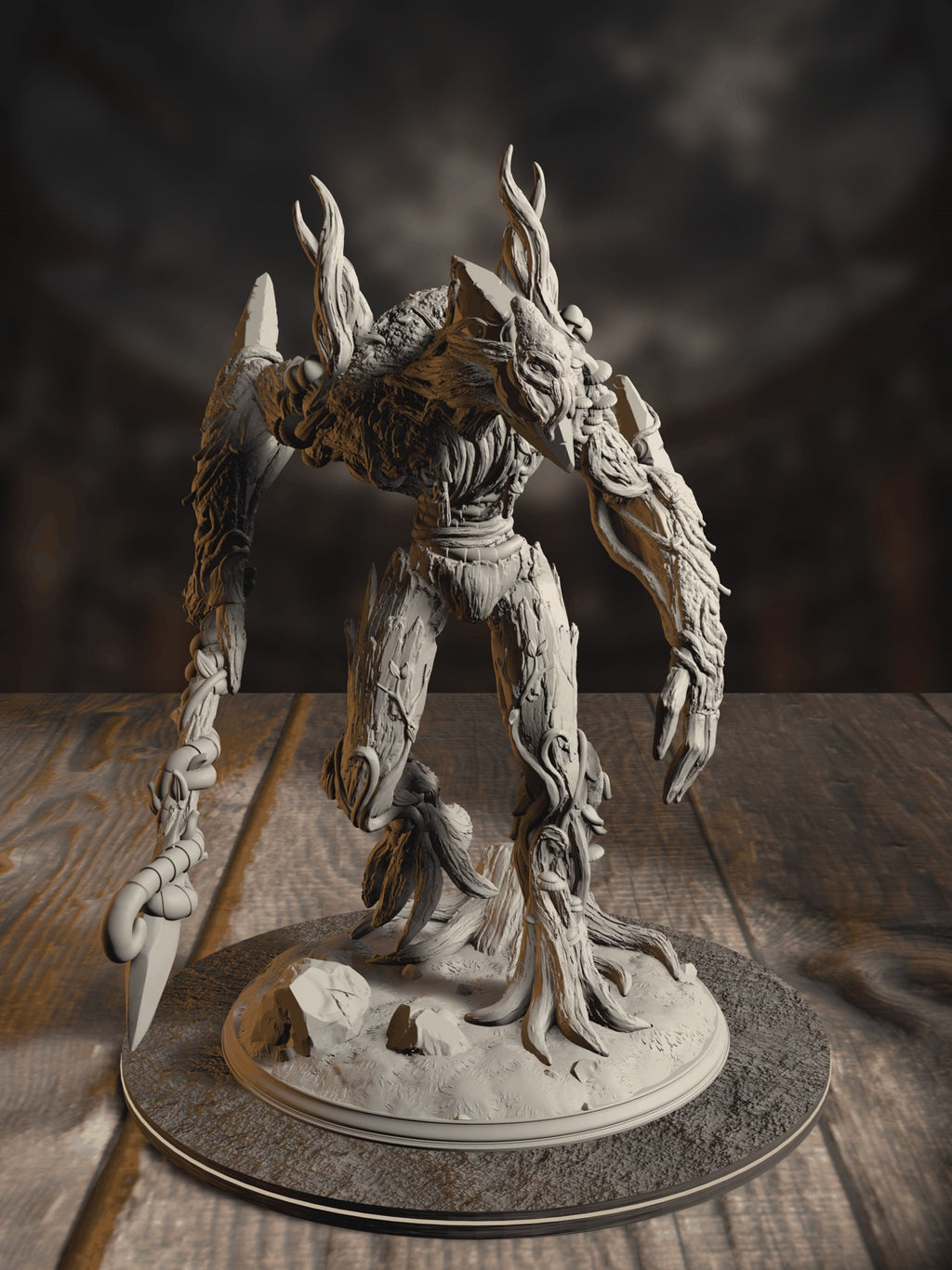 360-degree turnaround view of the Evarak treant of Duskweave miniature