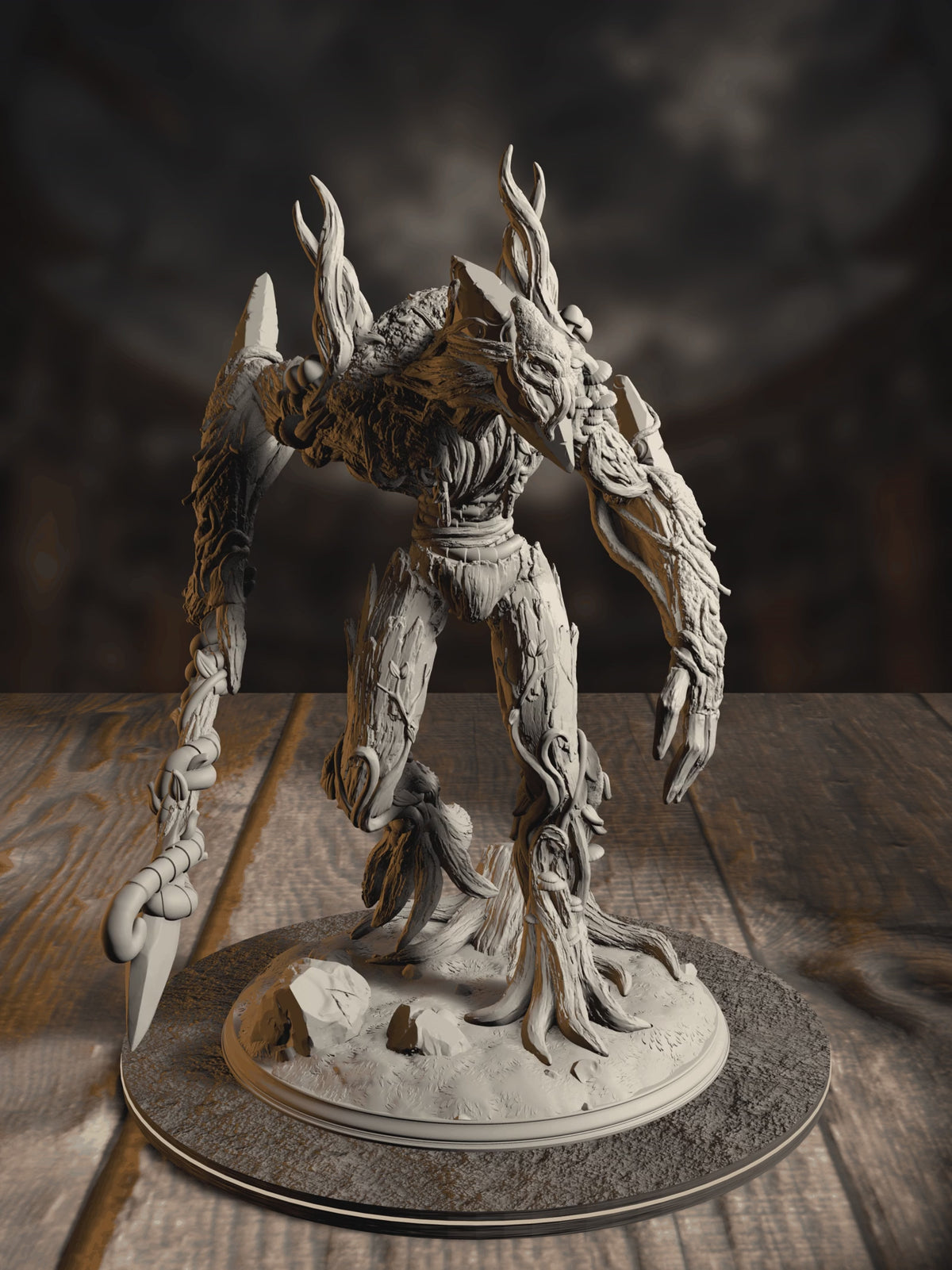 360-degree turnaround view of the Evarak treant of Duskweave miniature