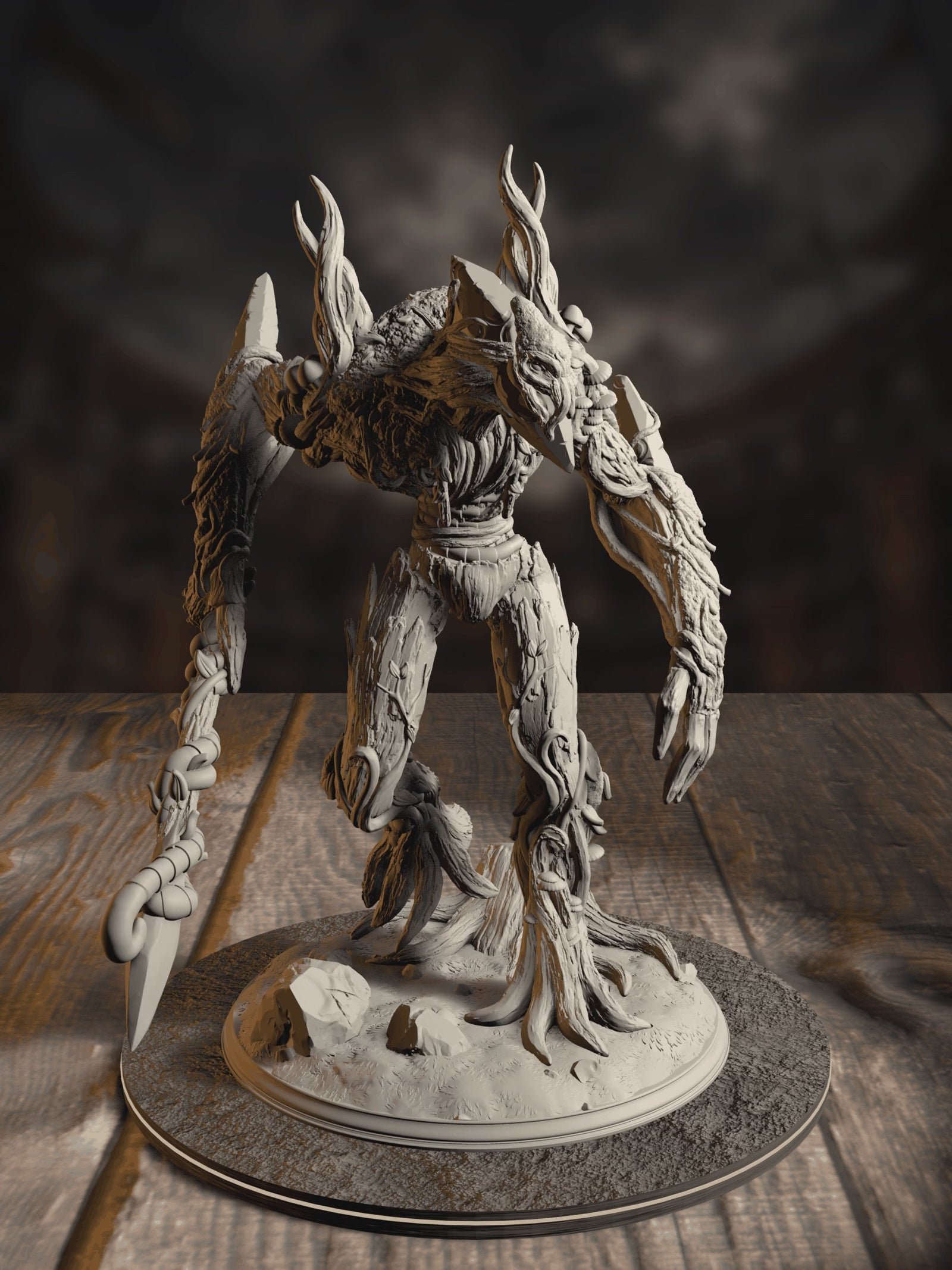 360-degree turnaround view of the Evarak treant of Duskweave miniature