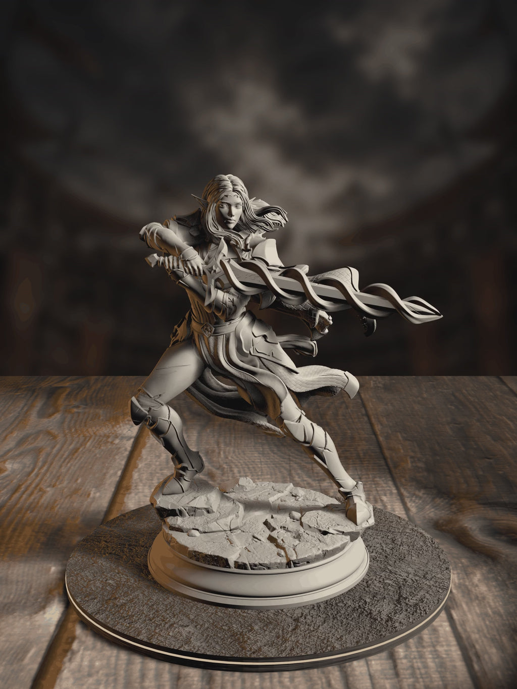 360-degree turnaround view of the Cerindelia High Elf Spellsword miniature