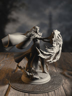 360-degree turntable of Tyria Ravensong, Unbridled Sorceress, showcasing full sculpt detail from every angle.