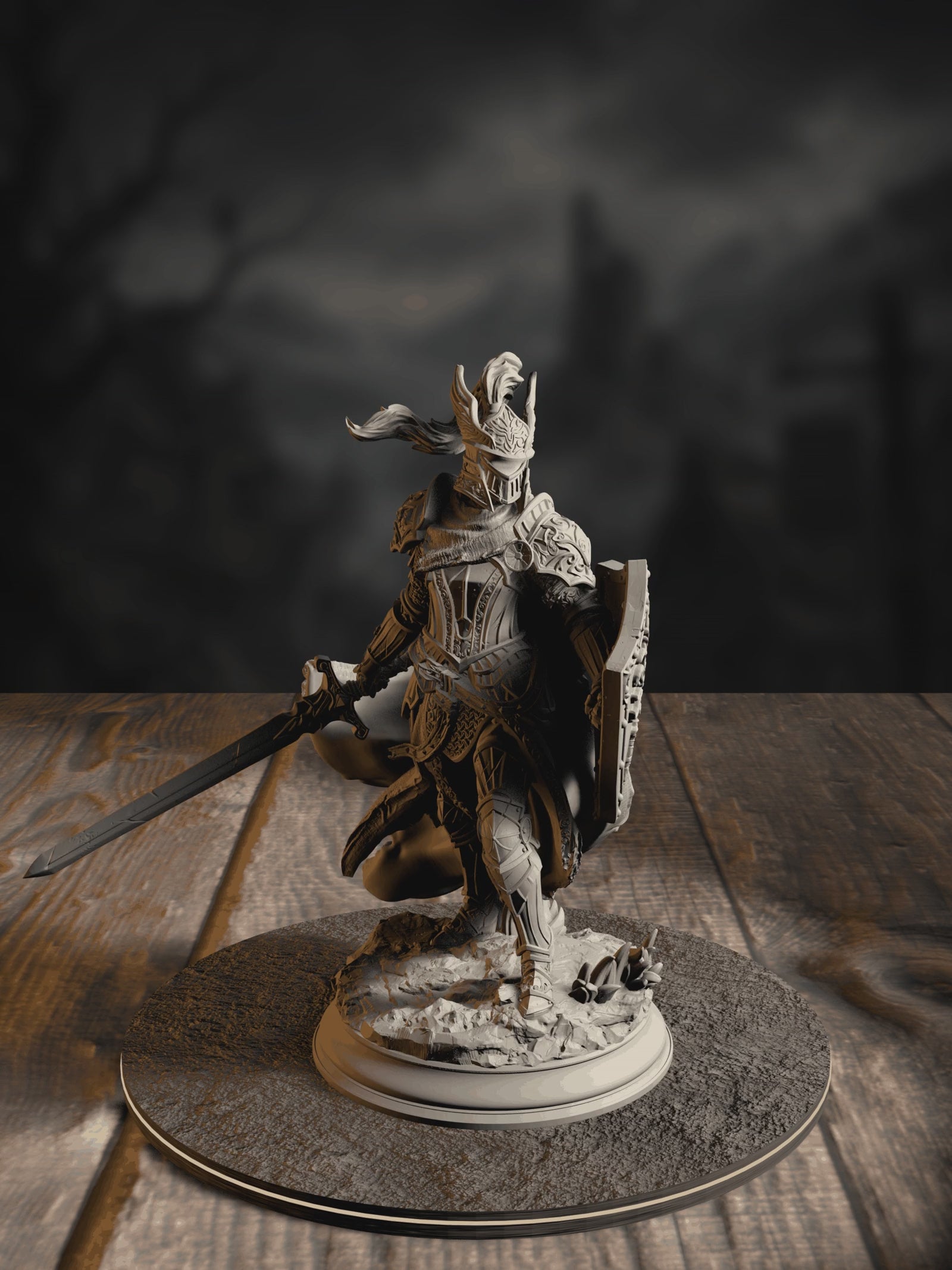 360-degree turntable of Alwine von Findros, Elite Marine Knight, showcasing full sculpt detail from every angle.
