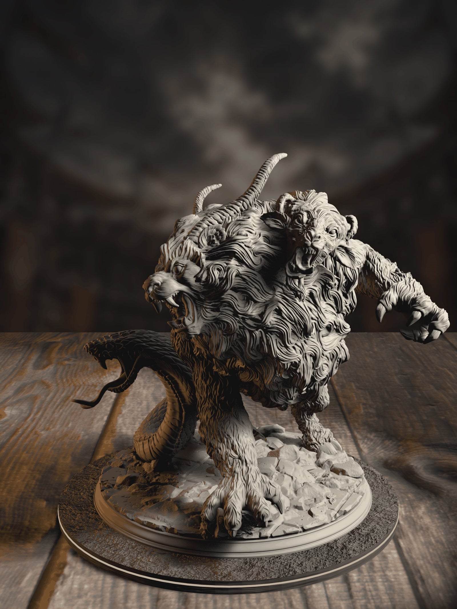 360-degree turnaround view of the Capricalion chimera miniature